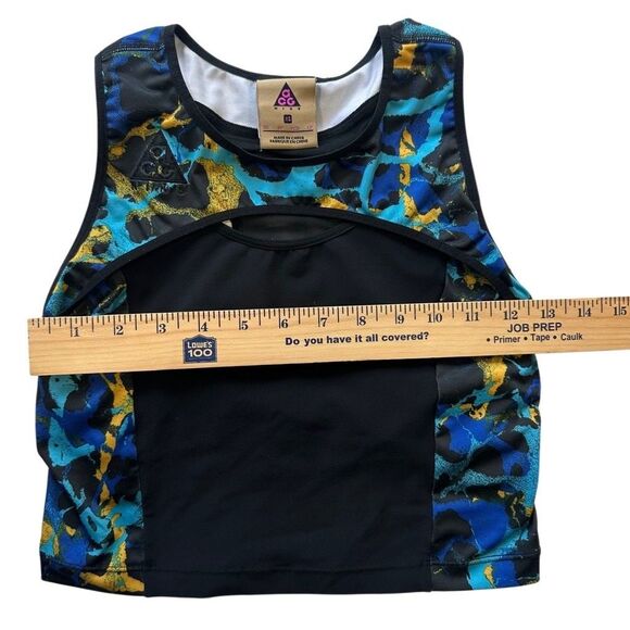 Nike ACG Crop Top AOP CU0262-010 Blue Black Size XS Sport Bra Compression - Picture 6 of 10